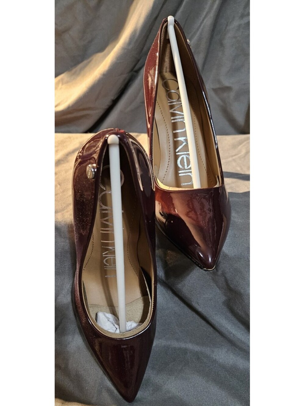 Womens Calvin Klein Brady Patent Leather Burgundy Dress Pumps Size 6